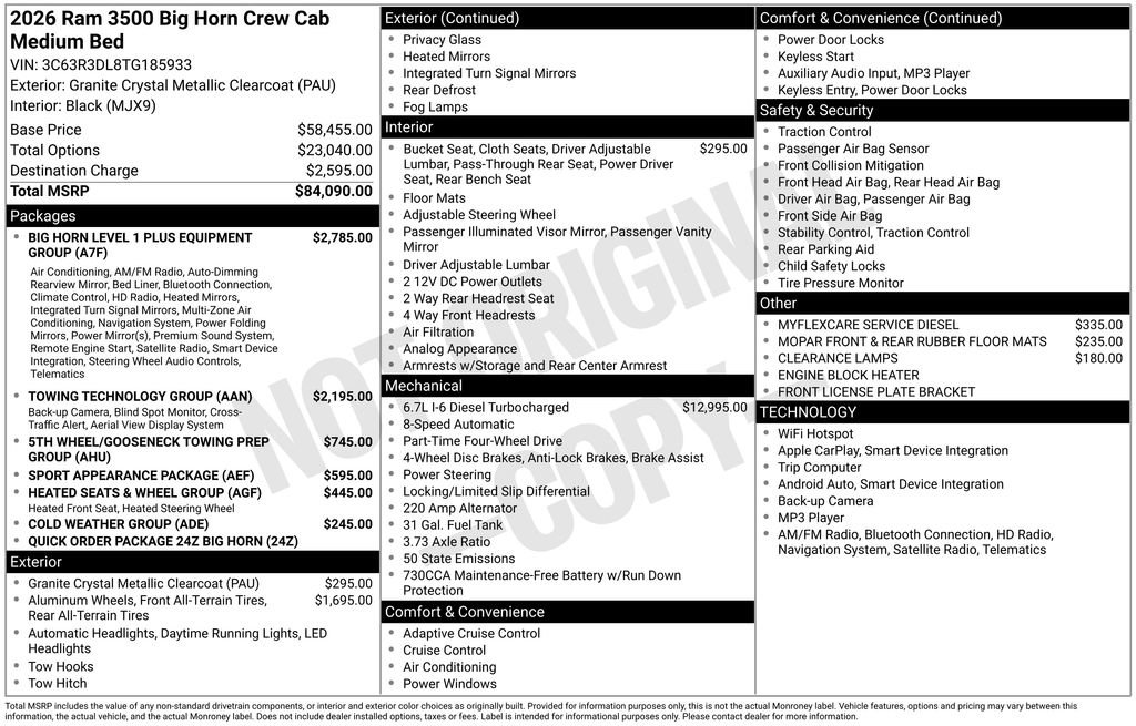 New 2026 RAM 3500 Big Horn image 7