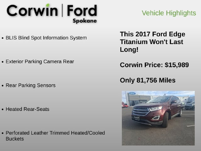 Used 2017 Ford Edge Titanium w/ Equipment Group 301A AWD/4WD image 12