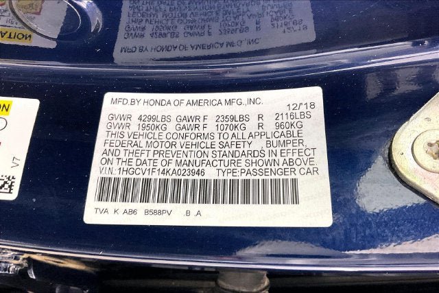 Certified 2019 Honda Accord LX image 32