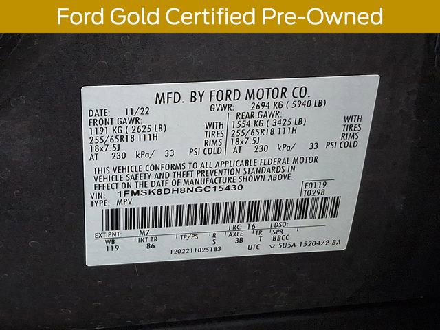 Certified 2022 Ford Explorer XLT w/ Class IV Trailer Tow Package image 29