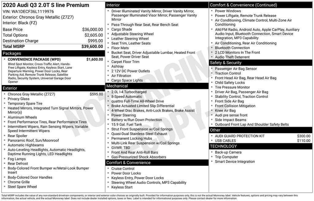 Used 2020 Audi Q3 2.0T Premium w/ Convenience Package image 68