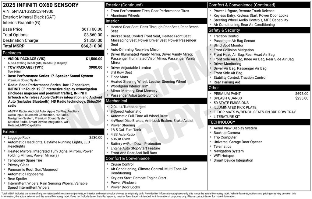 New 2025 INFINITI QX60 Sensory w/ Vision Package image 39
