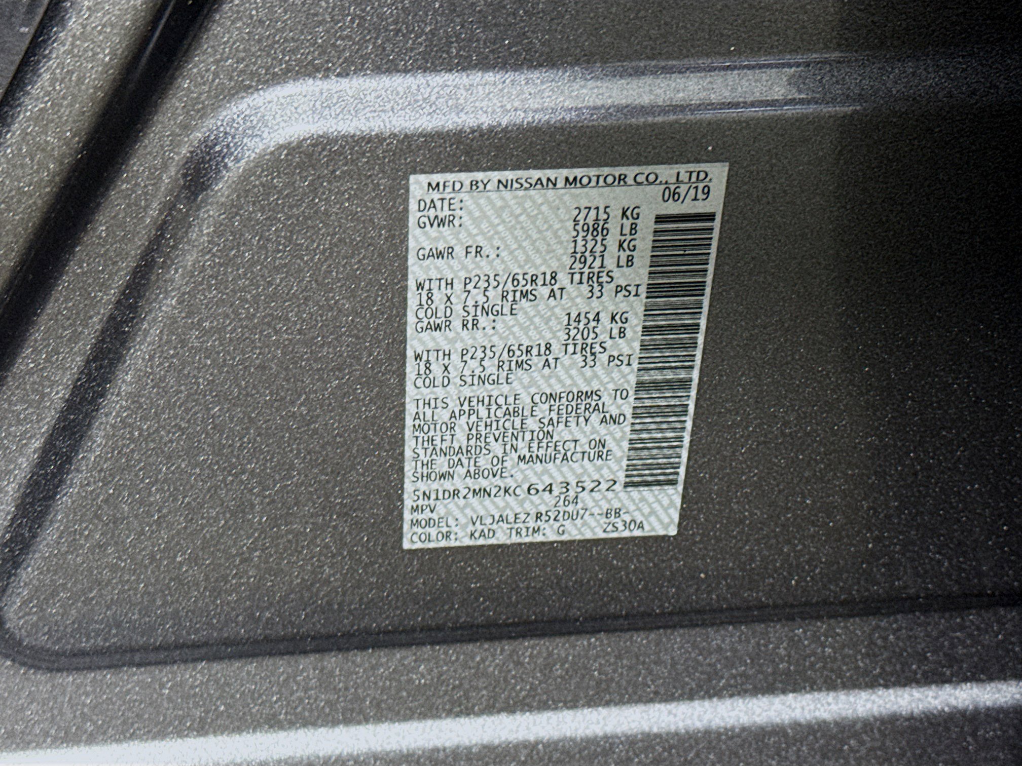 Used 2019 Nissan Pathfinder SV w/ Cargo Package FWD image 40