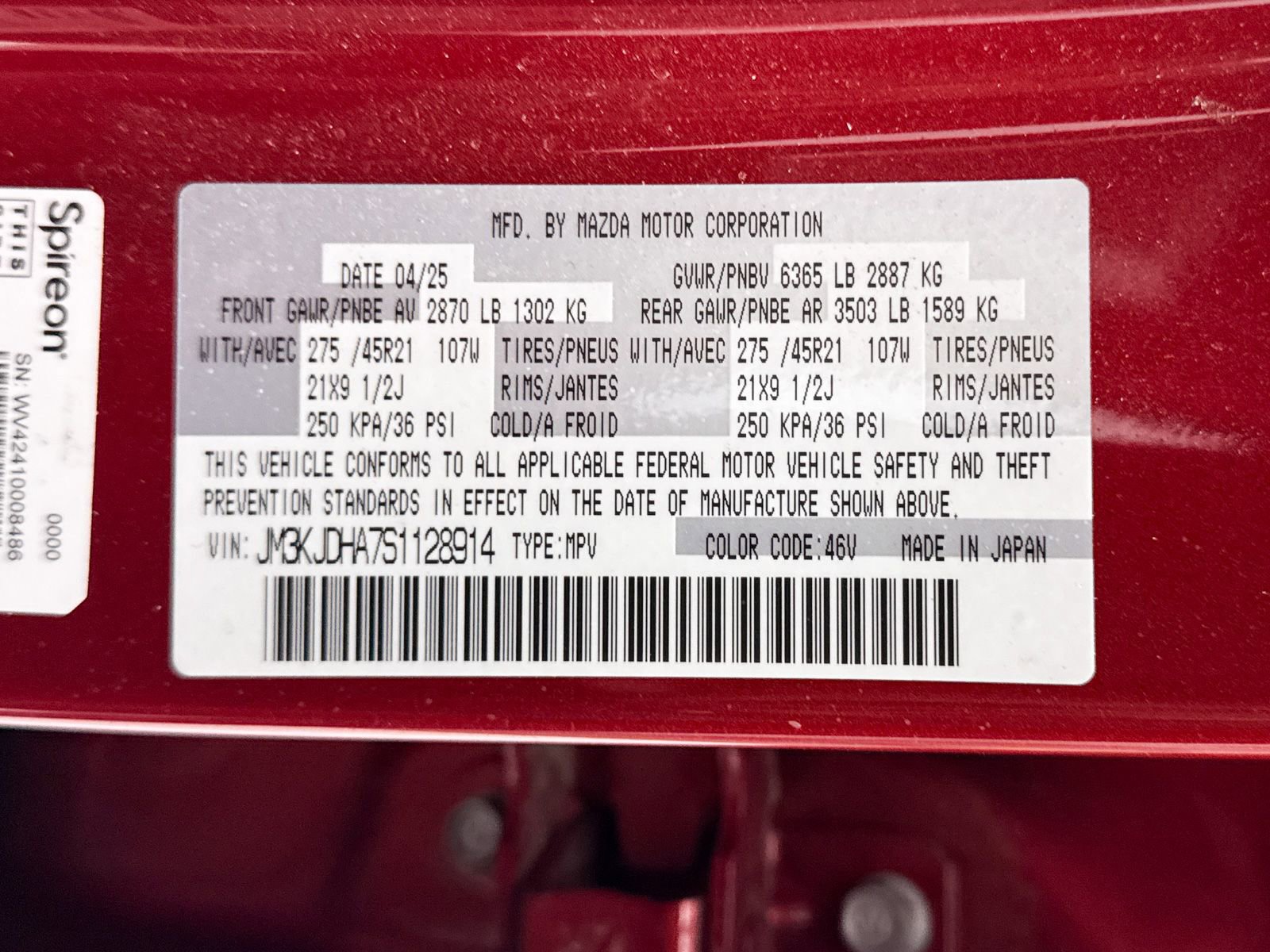 Certified 2025 MAZDA CX-70 Plug-In Hybrid w/ Premium Pkg image 41