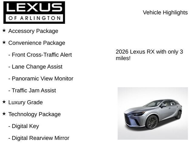 New 2026 Lexus RX 350 AWD w/ Convenience Package image 8