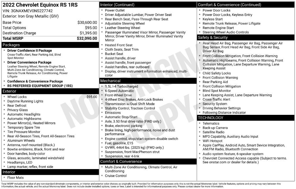 Used 2022 Chevrolet Equinox RS FWD image 26
