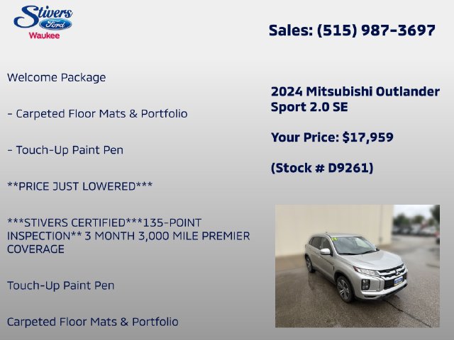 Used 2024 Mitsubishi Outlander Sport SE AWD/4WD image 8