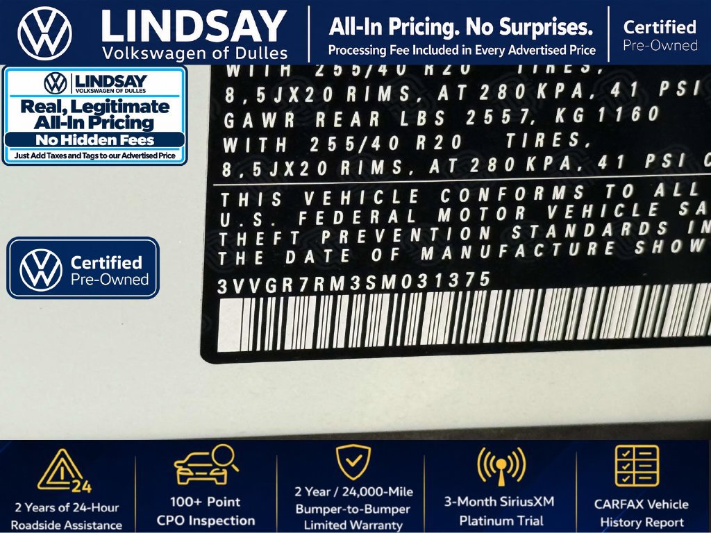 Certified 2025 Volkswagen Tiguan SE R-Line AWD/4WD image 29