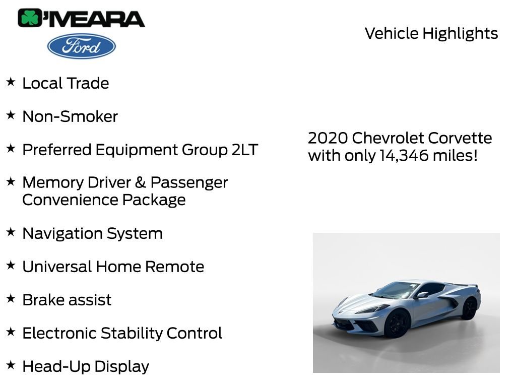 Used 2020 Chevrolet Corvette Stingray Preferred Cpe w/ 2LT Preferred Equipment Group RWD image 8