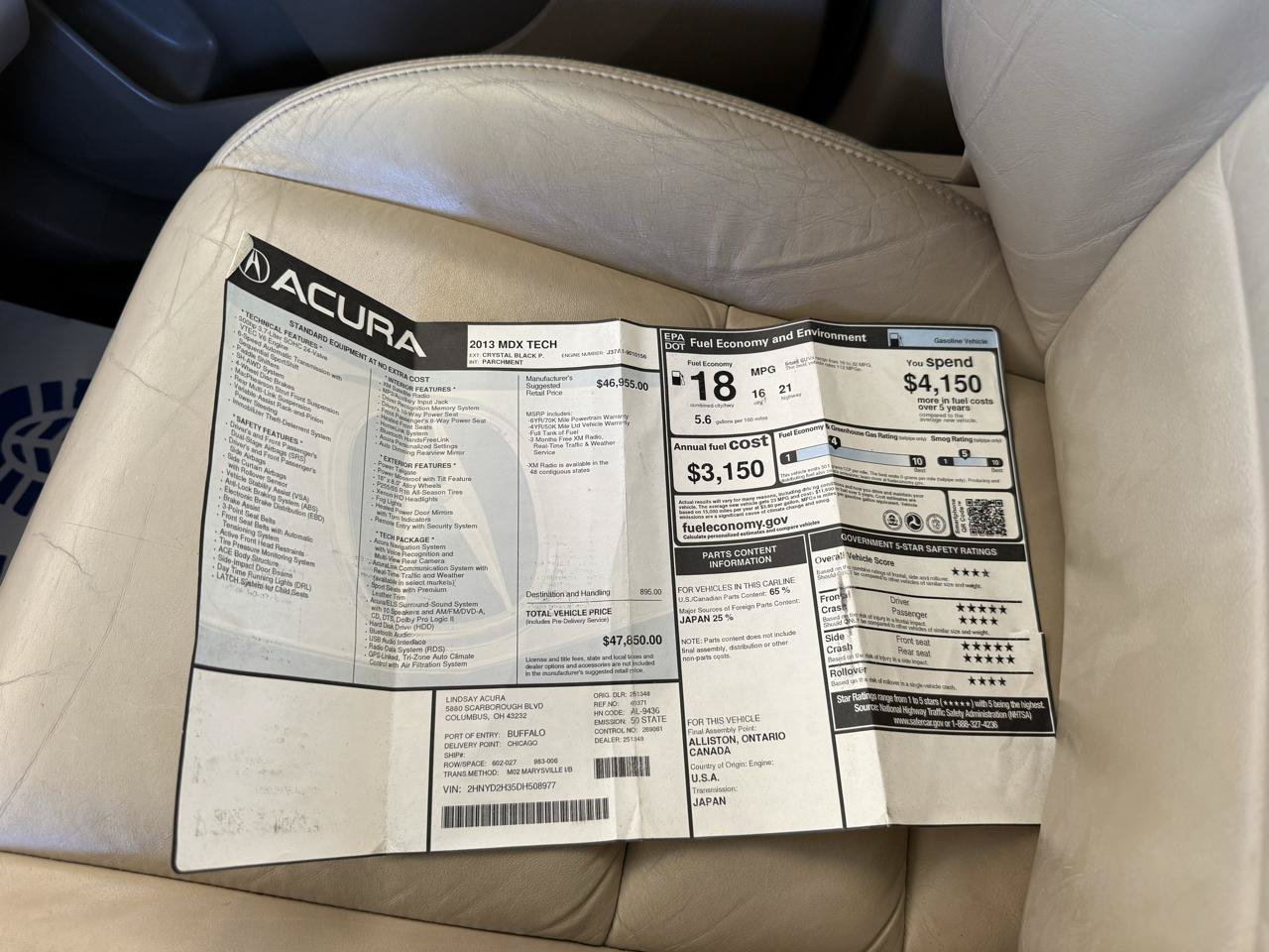 Used 2013 Acura MDX w/ Technology Package AWD/4WD image 56