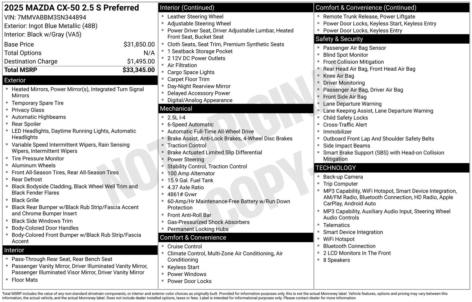Certified 2025 MAZDA CX-50 AWD 2.5 S w/ Preferred Package image 31