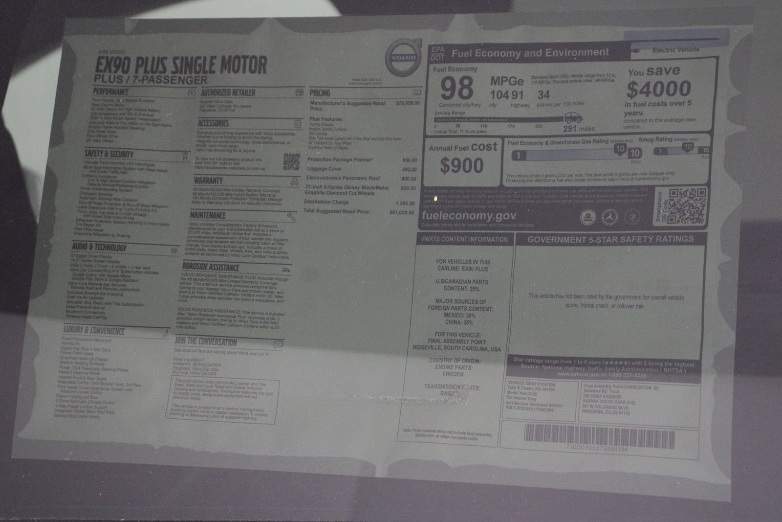 New 2026 Volvo EX90 Plus RWD image 17