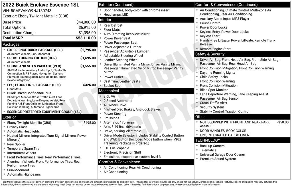 Used 2022 Buick Enclave Essence w/ Experience Buick Package image 28