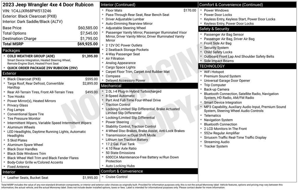 Used 2023 Jeep Wrangler Unlimited Rubicon 4xe w/ Cold Weather Group AWD/4WD image 15
