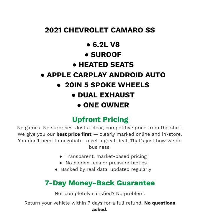 Used 2021 Chevrolet Camaro SS image 2