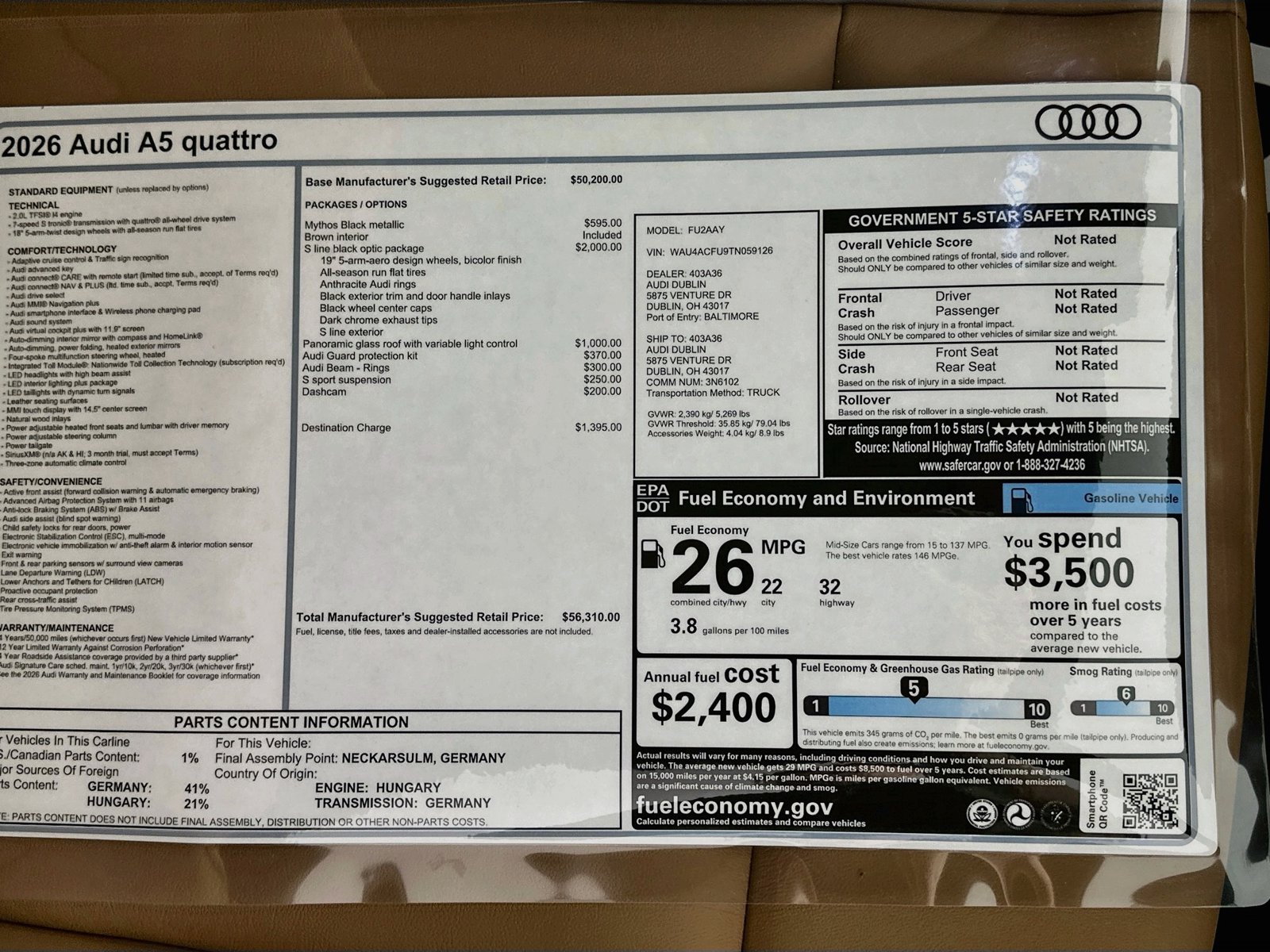 New 2026 Audi A5 Premium AWD/4WD image 46