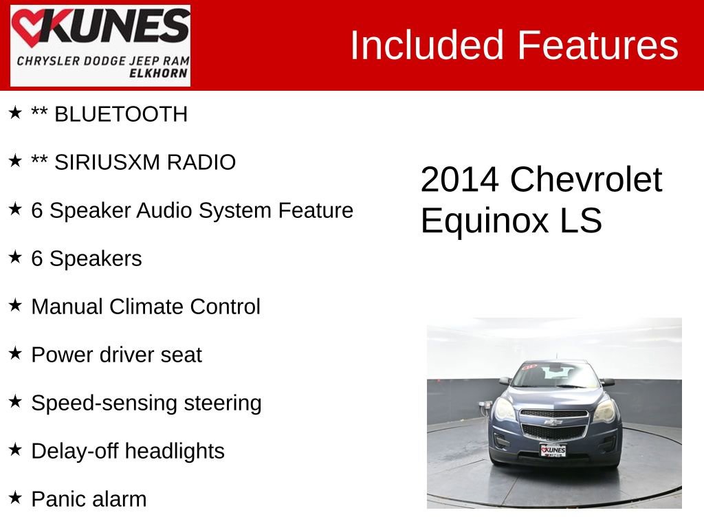 Used 2014 Chevrolet Equinox LS w/ LPO, Protection Package AWD/4WD image 3