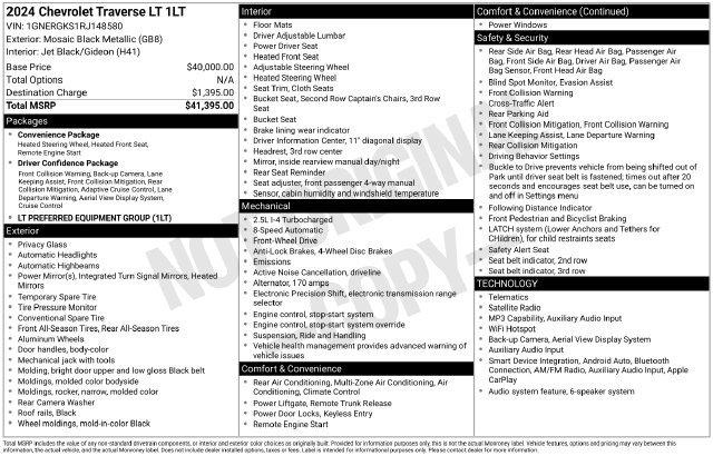 Used 2024 Chevrolet Traverse LT FWD image 5
