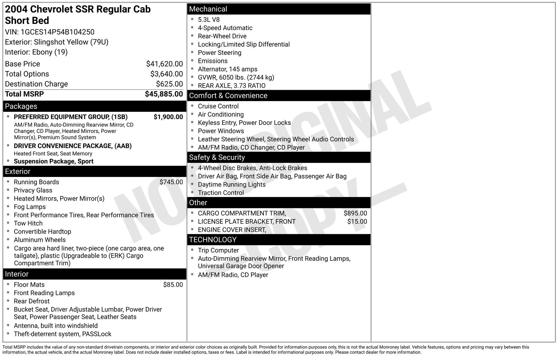 Used 2004 Chevrolet SSR w/ Preferred Equipment Group RWD image 5