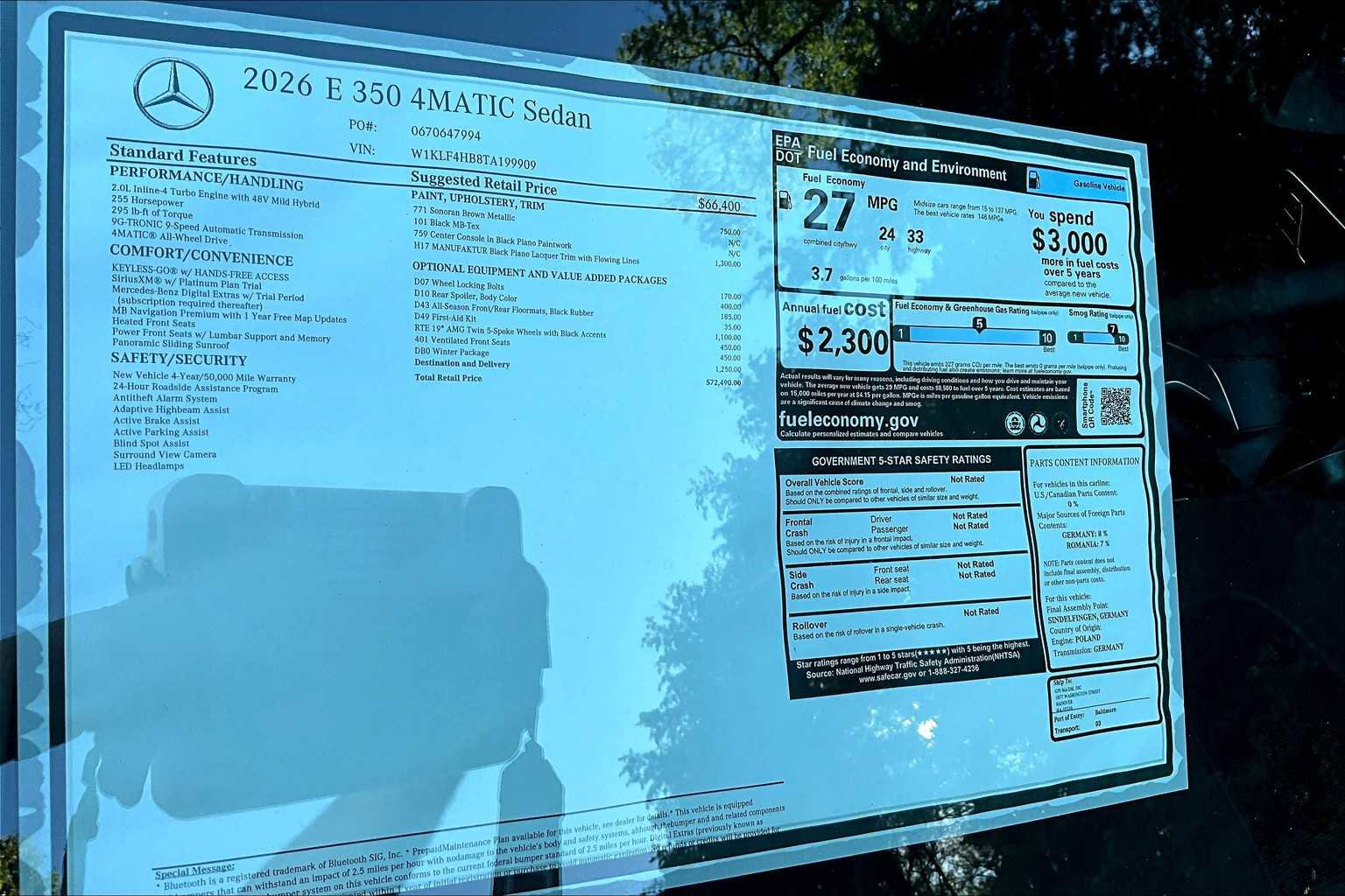 New 2026 Mercedes-Benz E 350 4MATIC Sedan image 17