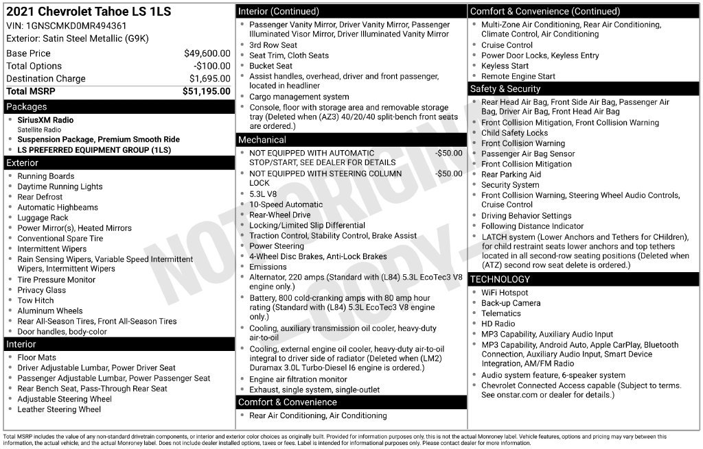 Used 2021 Chevrolet Tahoe LS RWD image 6
