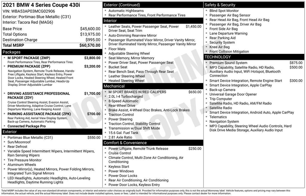 Used 2021 BMW 430i Coupe w/ M Sport Package RWD image 55