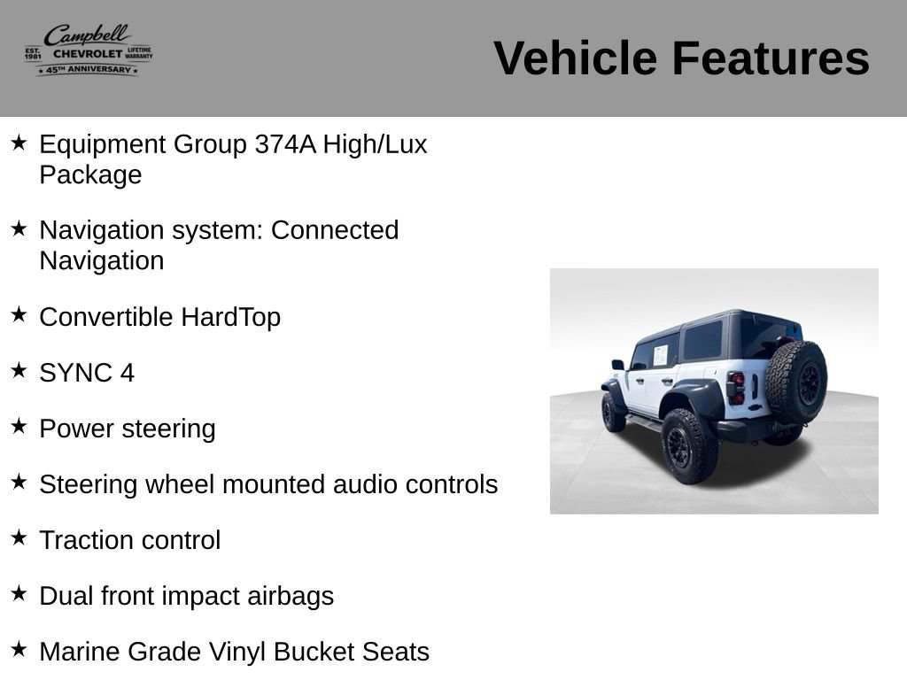 Used 2024 Ford Bronco Raptor w/ Interior Carbon Fiber Pack 6 AWD/4WD image 5