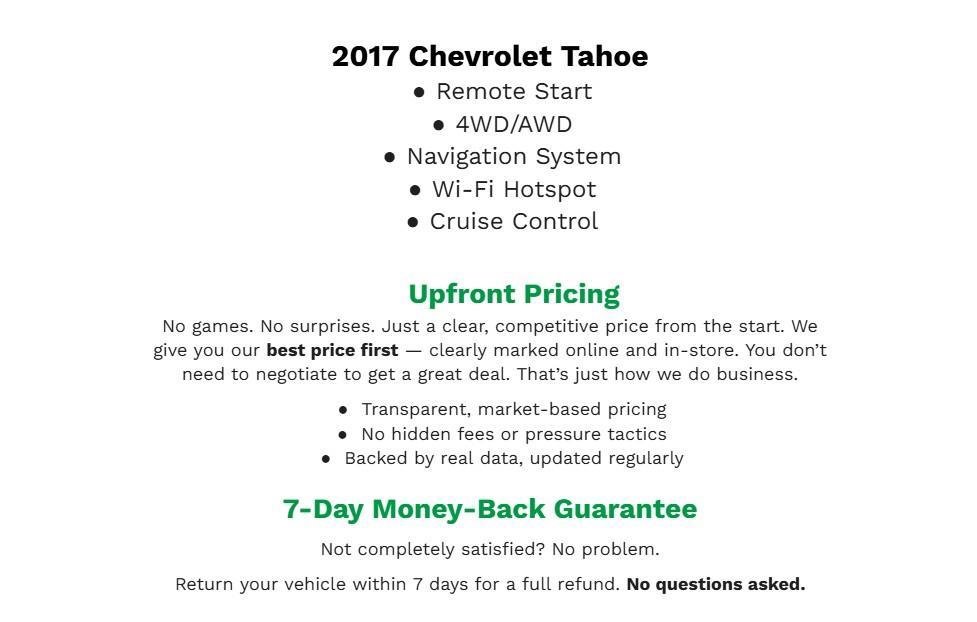 Used 2017 Chevrolet Tahoe LS w/ All-Season Package AWD/4WD image 2