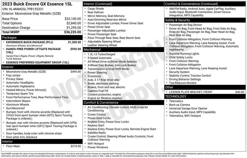 Certified 2023 Buick Encore GX Essence w/ Experience Buick Package AWD/4WD image 4