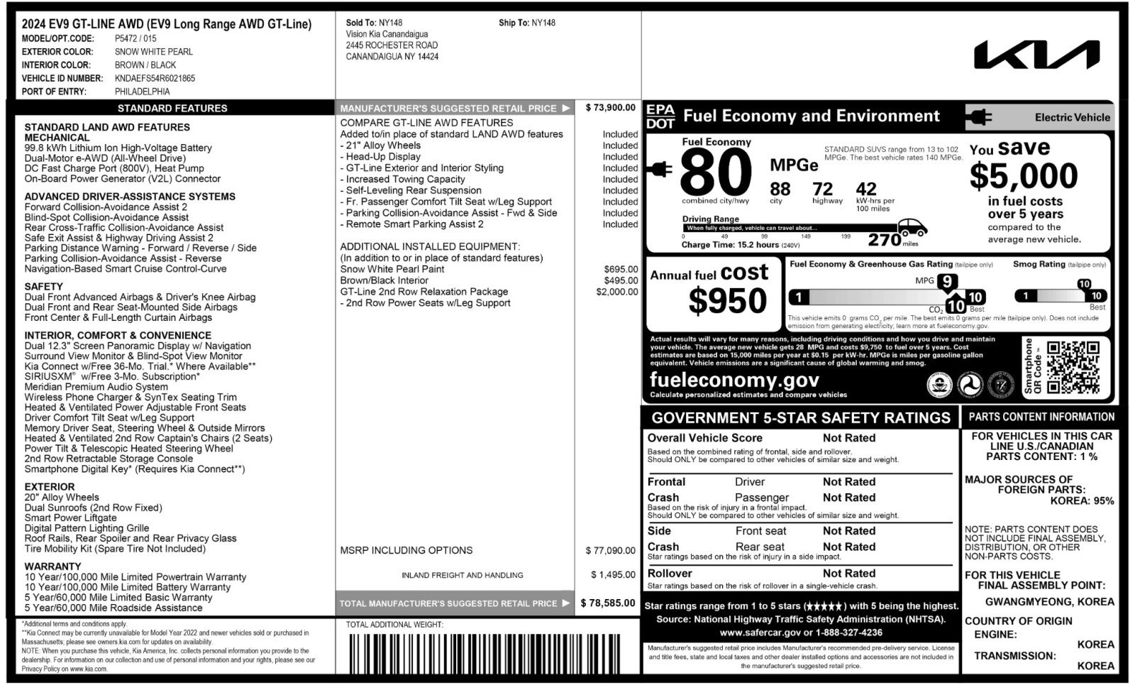 Used 2024 Kia EV9 GT-Line image 60