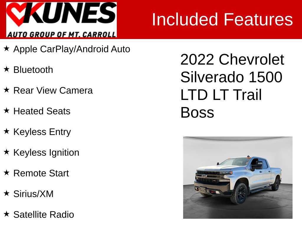 Used 2022 Chevrolet Silverado 1500 LT Trail Boss w/ Bed Protection Package AWD/4WD image 3