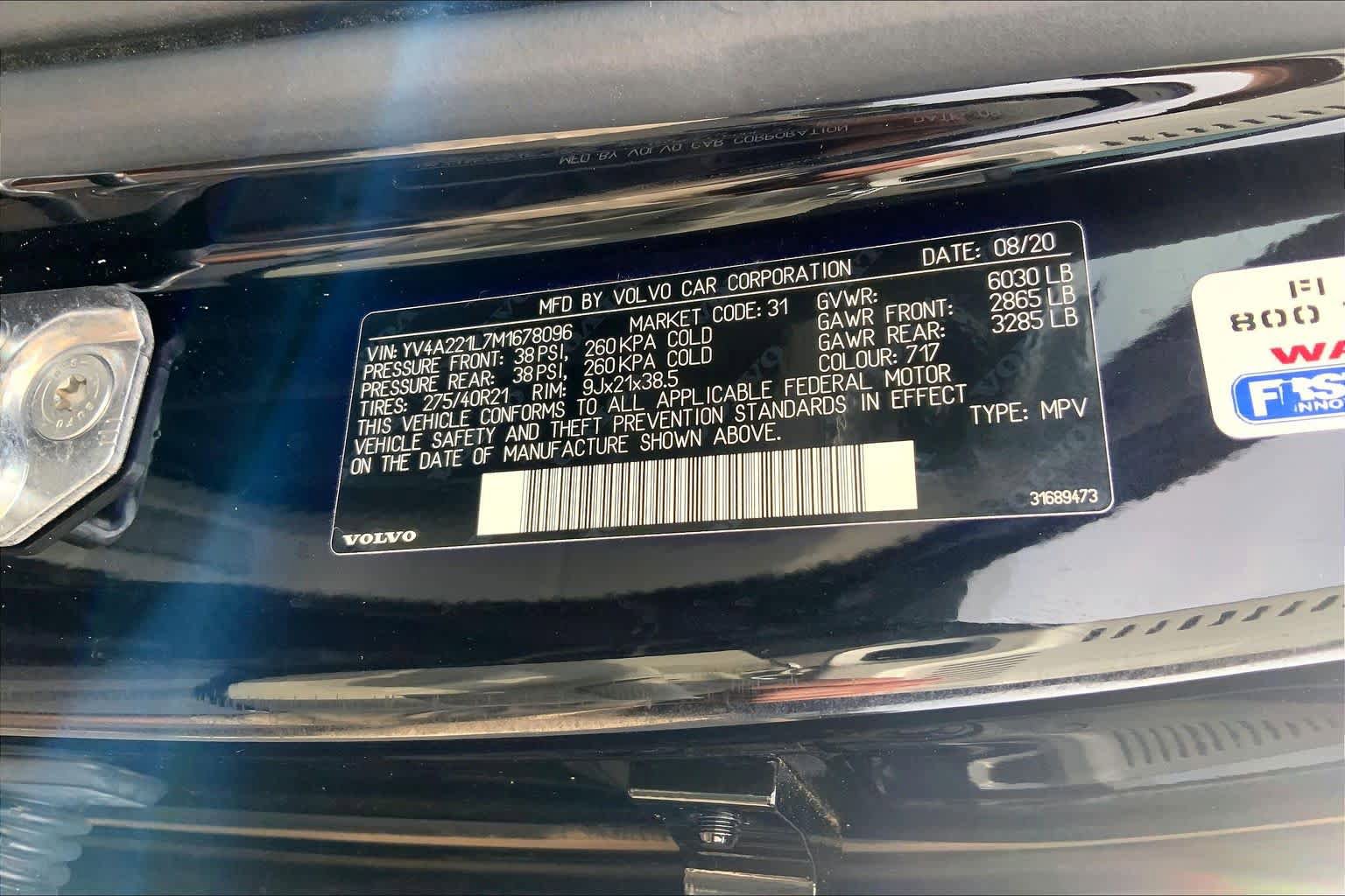 Used 2021 Volvo XC90 T6 Inscription w/ Protection Package Premier AWD/4WD image 37