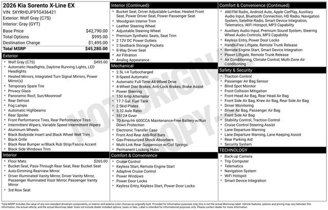 New 2026 Kia Sorento X-Line EX AWD/4WD image 21