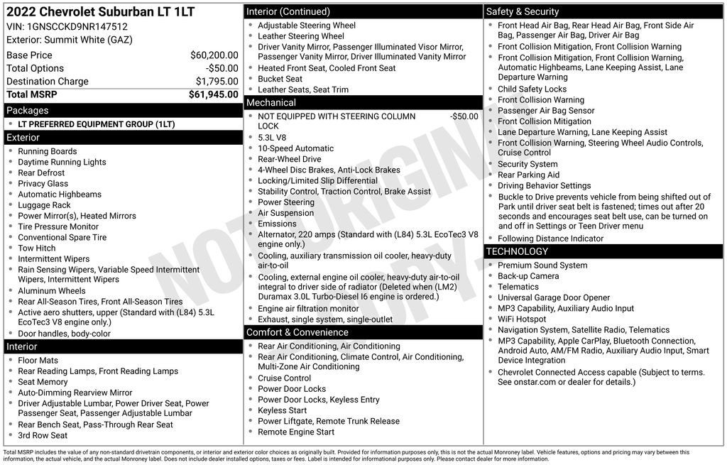 Used 2022 Chevrolet Suburban LT RWD image 35