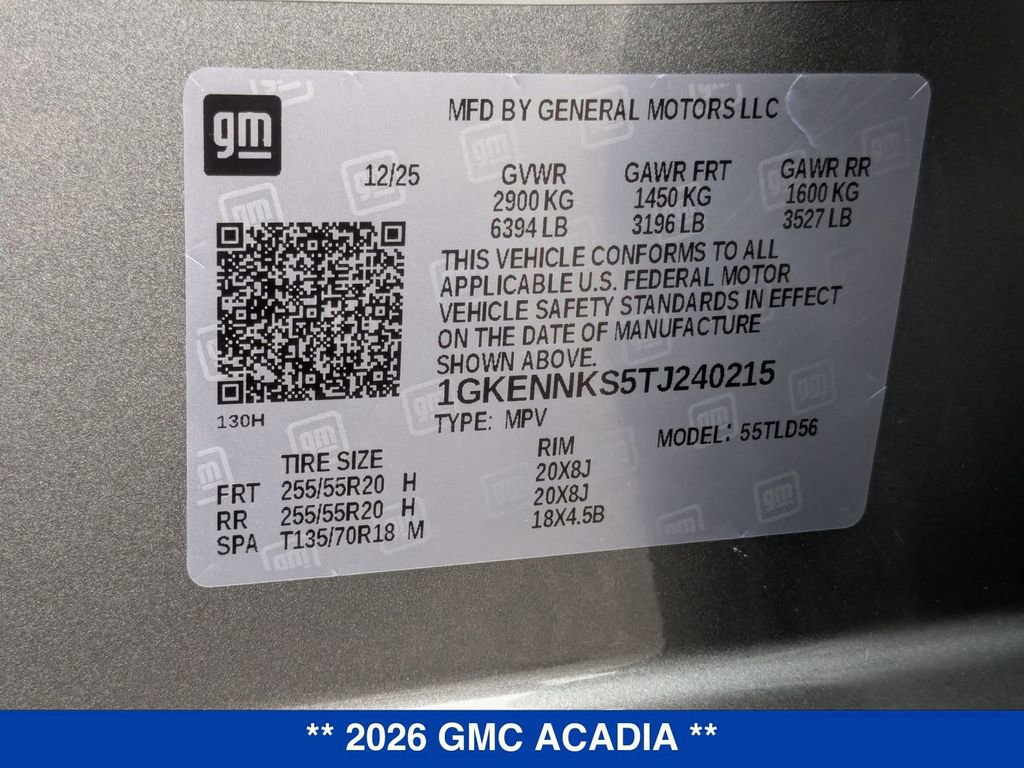 New 2026 GMC Acadia Elevation w/ Elevation Premium Package AWD/4WD image 36