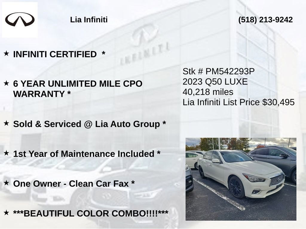Certified 2023 INFINITI Q50 Luxe w/ Cargo Package image 5
