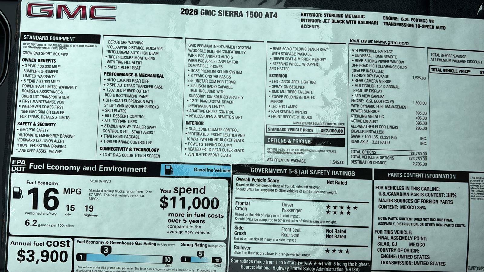 New 2026 GMC Sierra 1500 AT4 w/ AT4 Premium Package AWD/4WD image 39