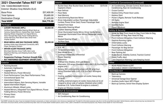 Used 2021 Chevrolet Tahoe RST w/ Luxury Package image 12