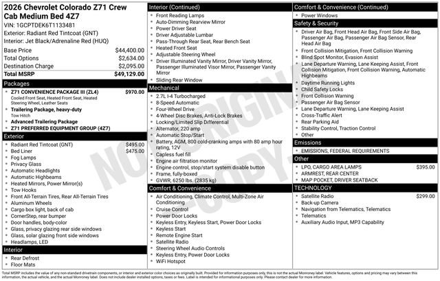 New 2026 Chevrolet Colorado Z71 w/ Z71 Convenience Package 2 image 4