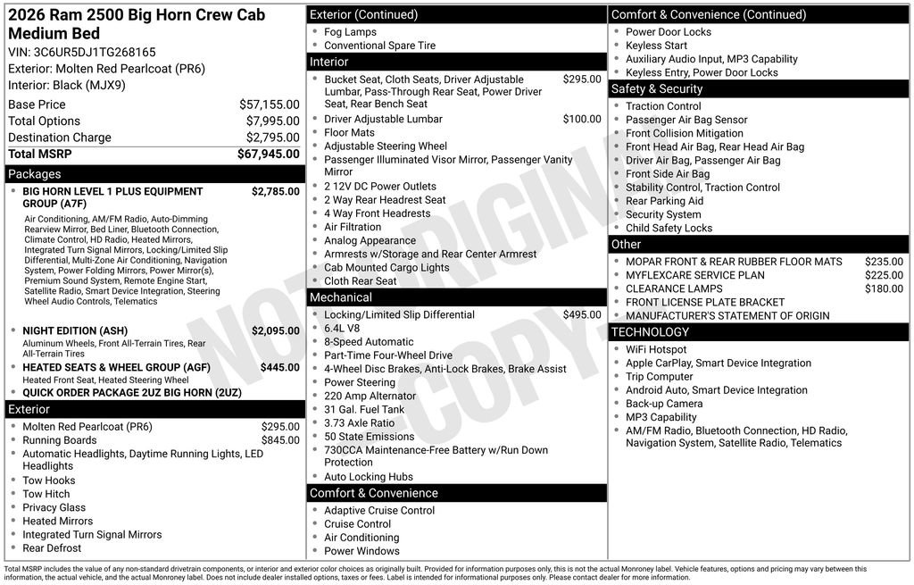 New 2026 RAM 2500 Big Horn AWD/4WD image 4