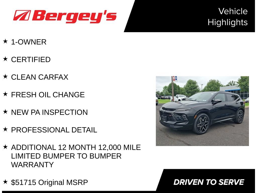 Certified 2023 Chevrolet Blazer RS w/ Driver Confidence II Package AWD/4WD image 4