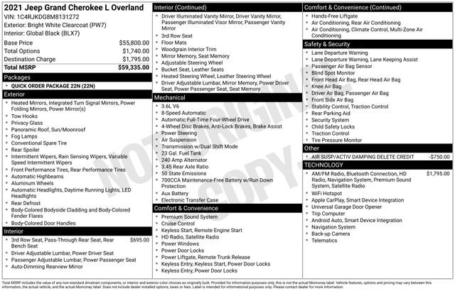 Used 2021 Jeep Grand Cherokee L Overland image 2