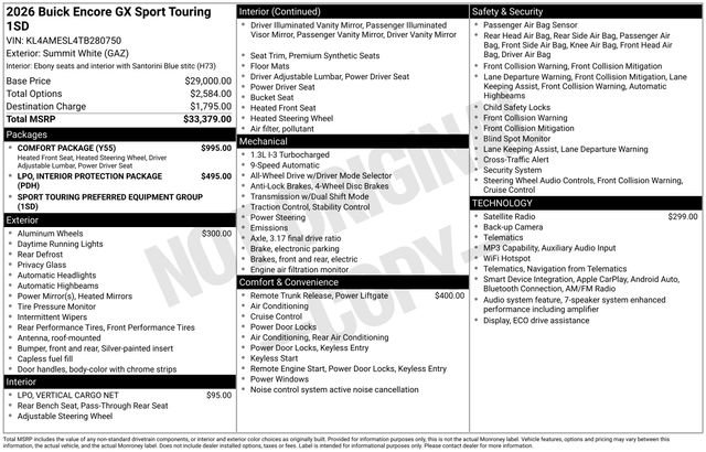 New 2026 Buick Encore GX Sport Touring w/ Comfort Package AWD/4WD image 4