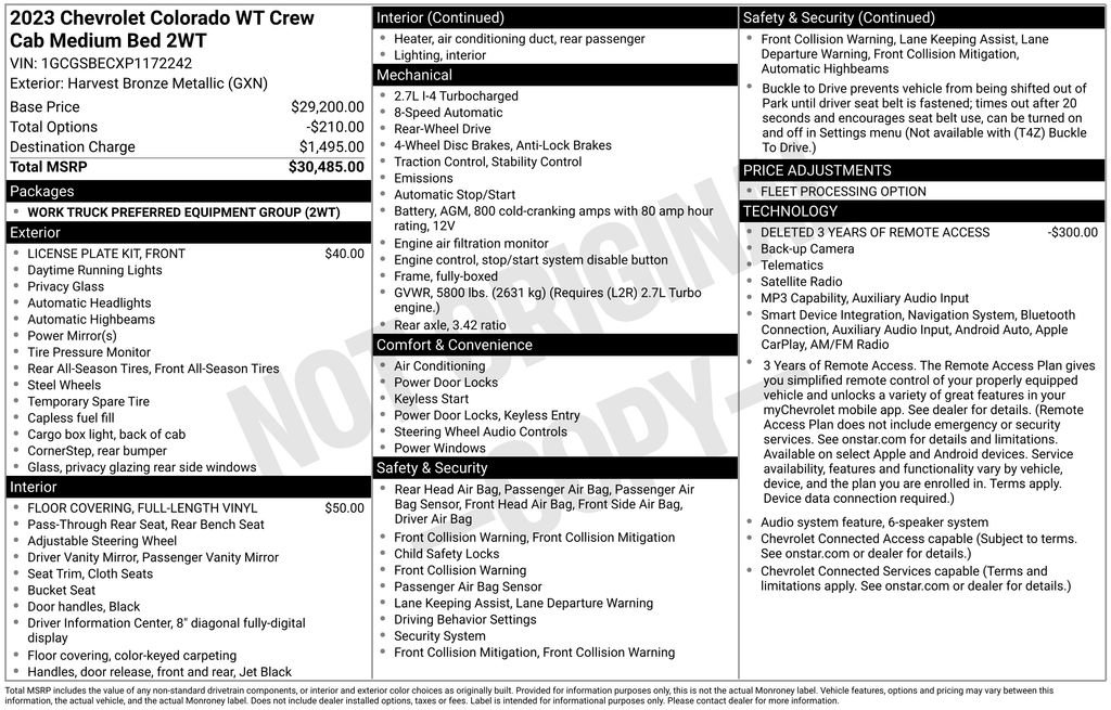 Certified 2023 Chevrolet Colorado W/T RWD image 35
