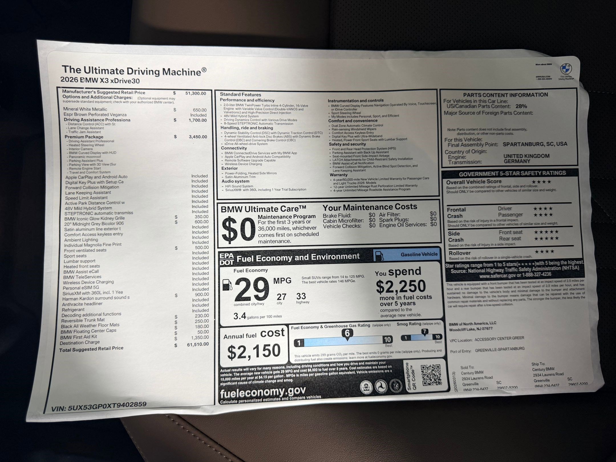 New 2026 BMW X3 xDrive30 w/ Premium Package AWD/4WD image 19