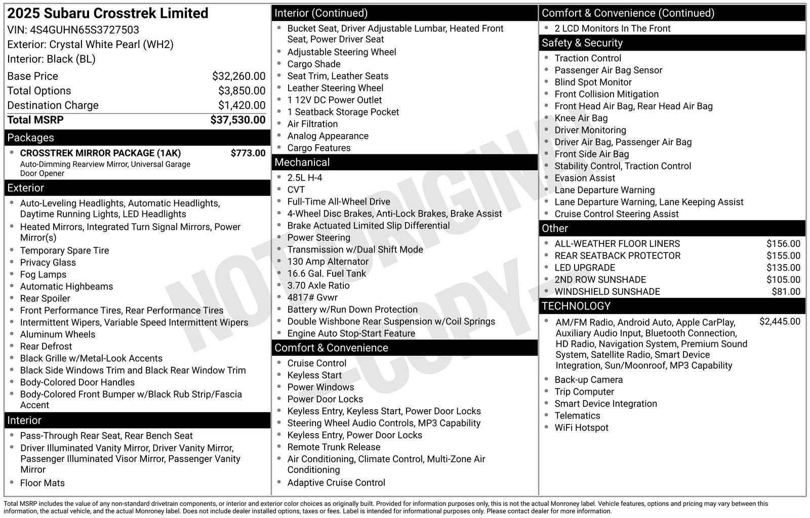 Certified 2025 Subaru Crosstrek 2.5i Limited w/ Crosstrek Mirror Package image 34