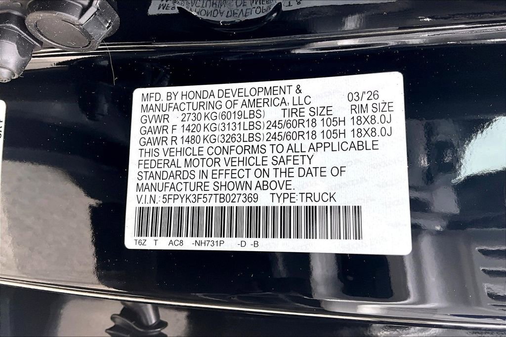 New 2026 Honda Ridgeline RTL image 8