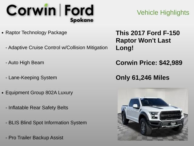 Used 2017 Ford F150 Raptor w/ Equipment Group 802A Luxury AWD/4WD image 6