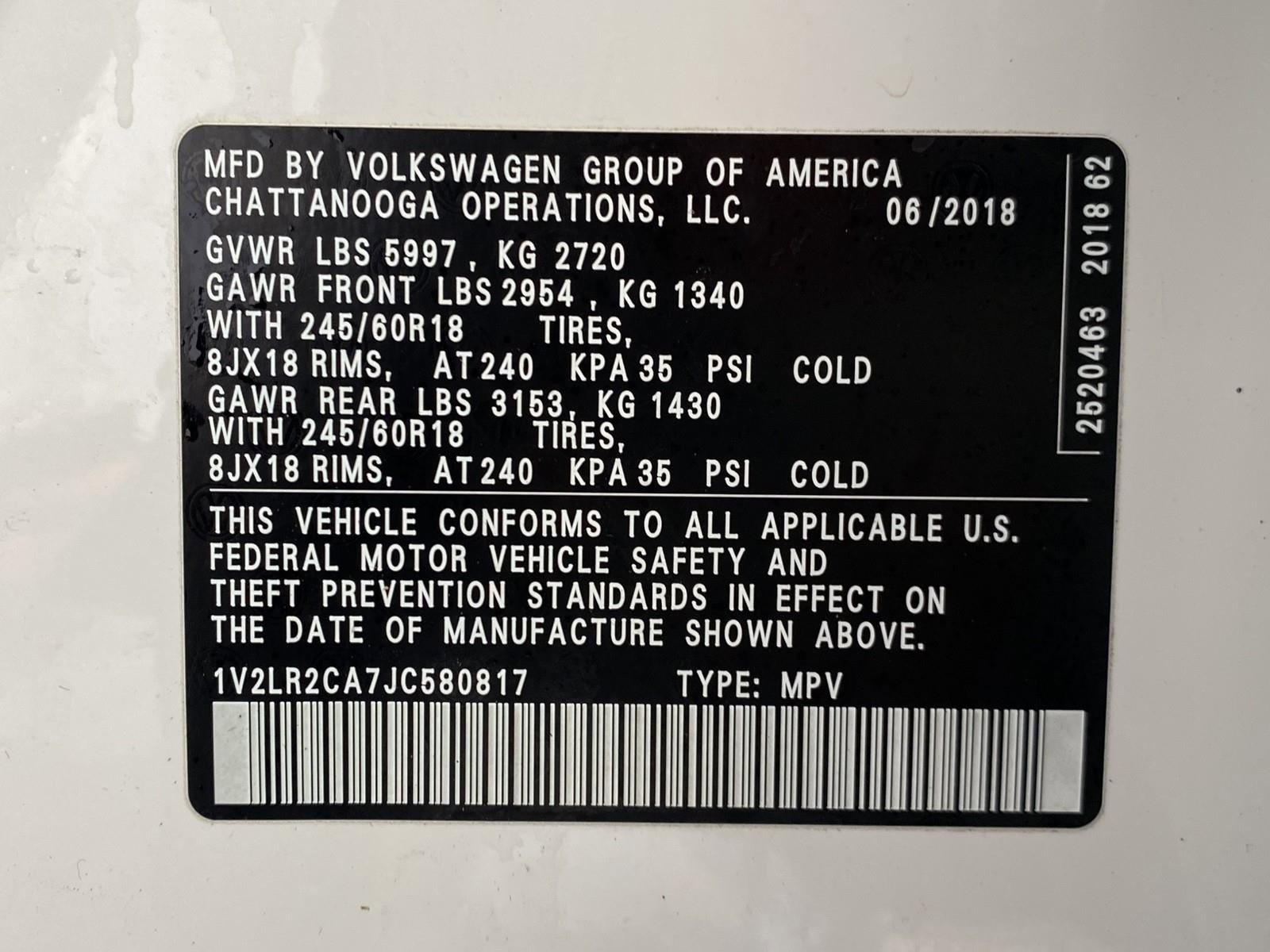 Used 2018 Volkswagen Atlas SE AWD/4WD image 34