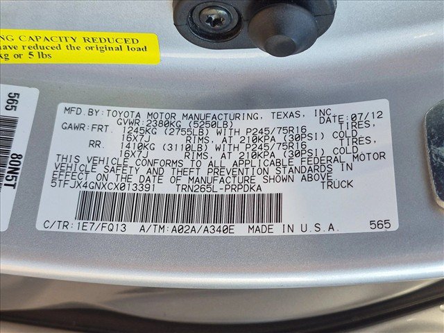 Used 2012 Toyota Tacoma PreRunner w/ SR5 Pkg RWD image 22